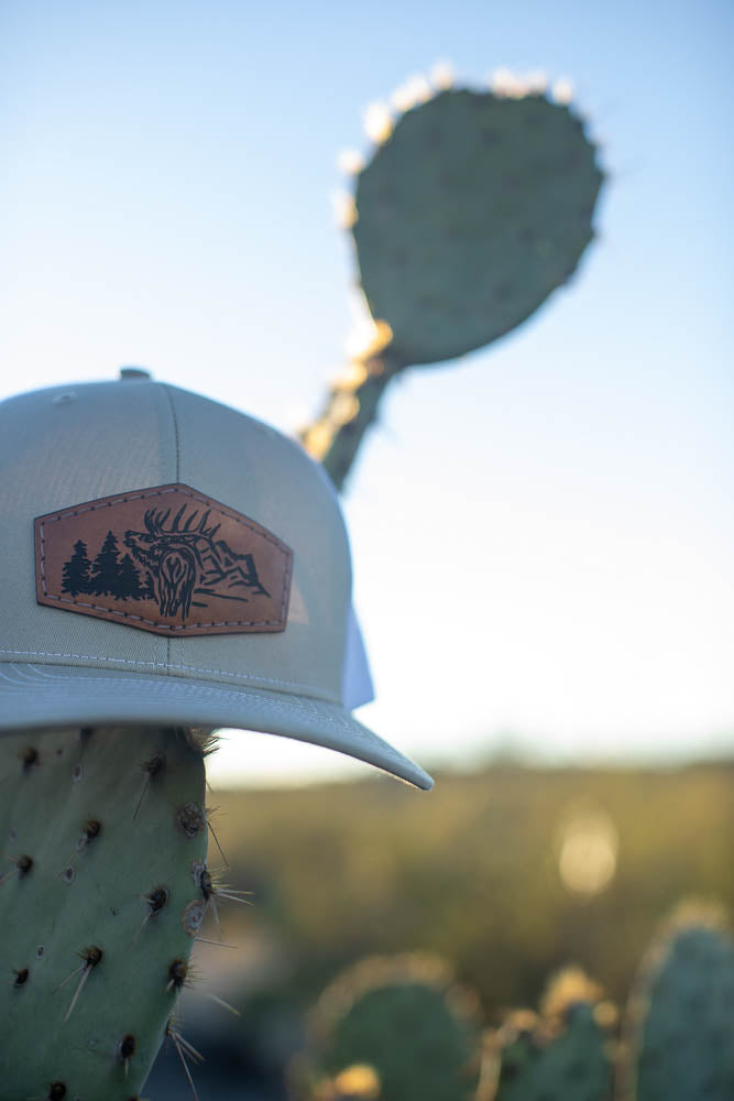 Khaki/White Elk Snapback